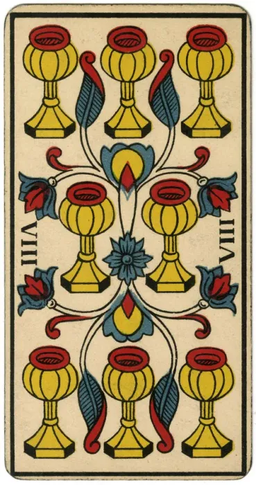 Framed Print : Tarot Card - Coupe (Cup) VIII Framed Print : Tarot Card - Coupe (Cup) VIII