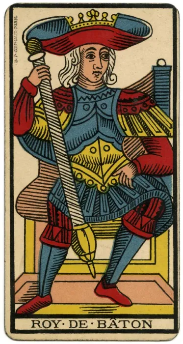 Framed Print : Tarot Card - Roy de Baton (King of Clubs) Framed Print : Tarot Card - Roy de Baton (King of Clubs)