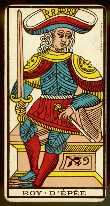 Framed Print : Tarot Card - Roy d Epee (King of Swords) Framed Print : Tarot Card - Roy d Epee (King of Swords)