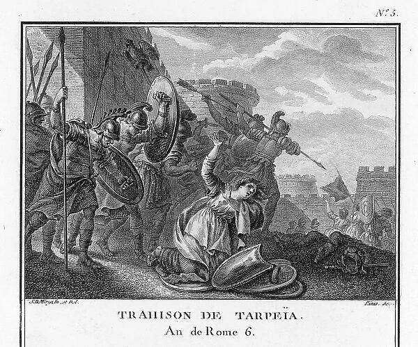 Tarpeia crushed to death by the Sabines