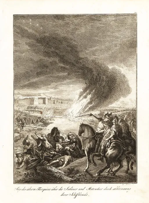 Framed Print : Tarquin the Elder defeating the Sabines and Etruscans, 6th centu Framed Print : Tarquin the Elder defeating the Sabines and Etruscans, 6th centu