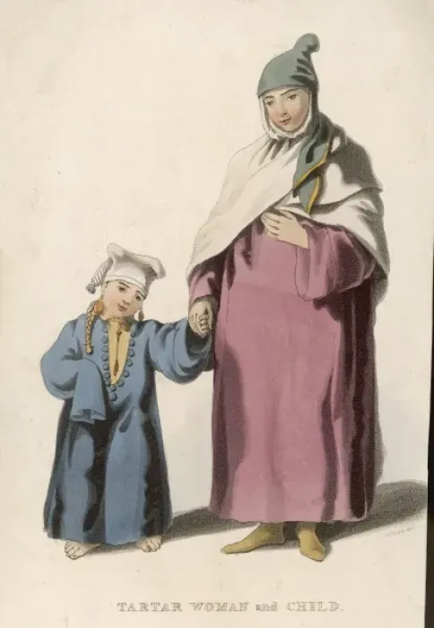 Framed Print : Tartar Woman & Child Framed Print : Tartar Woman & Child