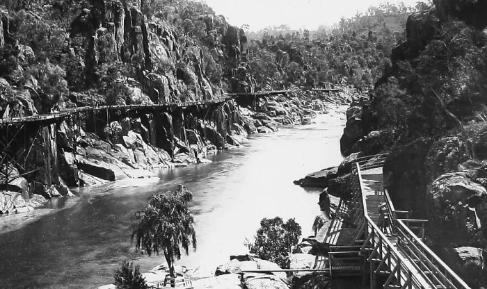 Framed Print : Tasmania Launceston Cataract Gorge pre-1900 Framed Print : Tasmania Launceston Cataract Gorge pre-1900