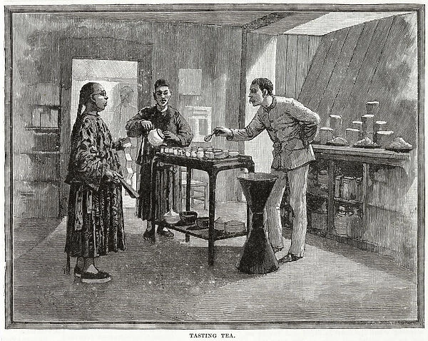 Tasting tea, China.. 1888