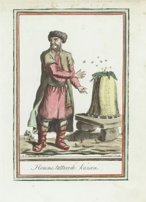 Framed Print : Tatar man of Kazan with beehive Framed Print : Tatar man of Kazan with beehive