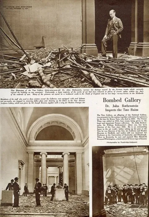 Framed Print : Tate Gallery bombed, 1940 Framed Print : Tate Gallery bombed, 1940