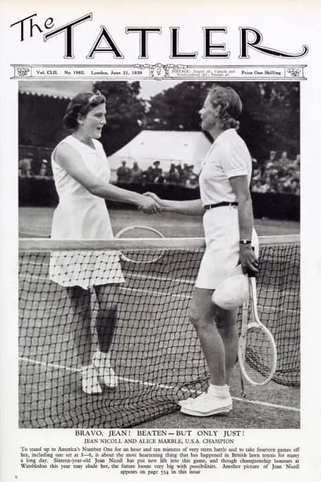 Framed Print : Tatler cover 1939 - Alice Marble & Jean Nicoll Framed Print : Tatler cover 1939 - Alice Marble & Jean Nicoll