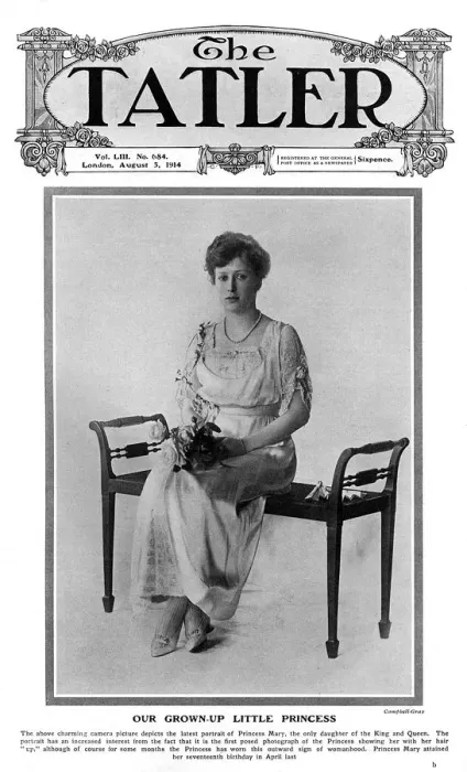 Framed Print : Tatler cover - 5 August 1914 - Princess Mary Framed Print : Tatler cover - 5 August 1914 - Princess Mary
