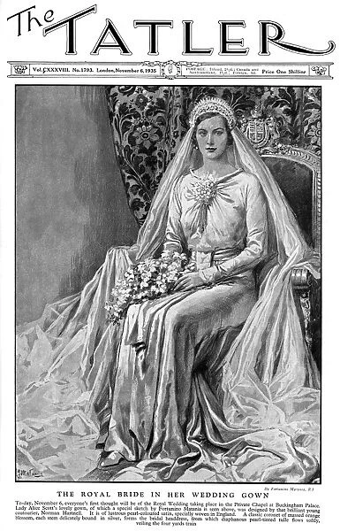 Tatler cover - Duchess of Gloucester in her wedding gown