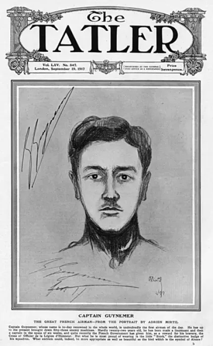 Framed Print : Tatler front cover featuring Captain Guynemer, 1917 Framed Print : Tatler front cover featuring Captain Guynemer, 1917