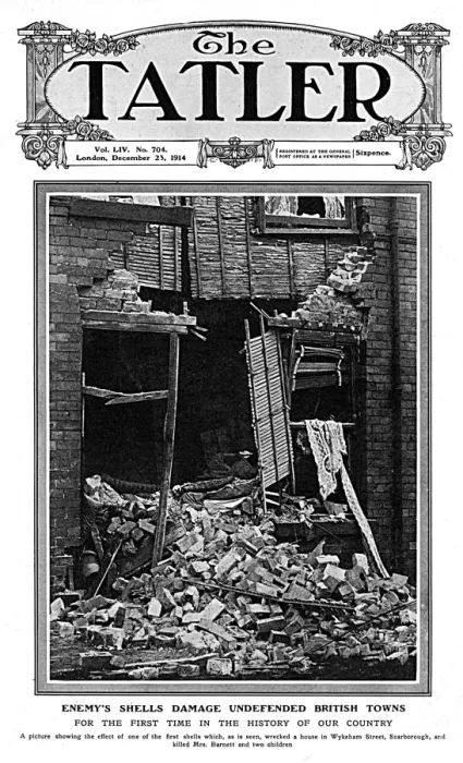 Framed Print : Tatler cover - German bombardment of Scarborough Framed Print : Tatler cover - German bombardment of Scarborough