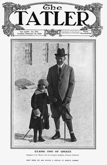 Framed Print : Tatler cover - King Constantine of Greece at St. Moritz
