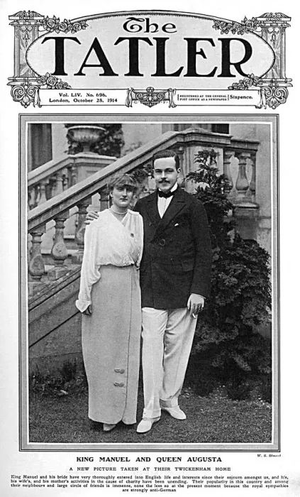 Framed Print : Tatler cover - King Manuel and Queen August Framed Print : Tatler cover - King Manuel and Queen August