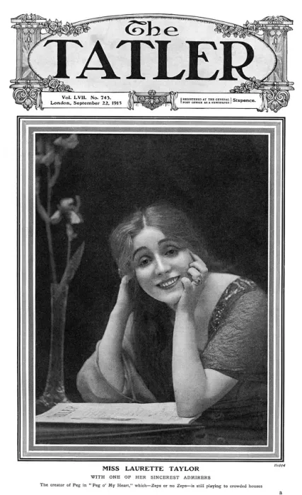 Framed Print : Tatler cover - Laurette Taylor reading The Tatler Framed Print : Tatler cover - Laurette Taylor reading The Tatler