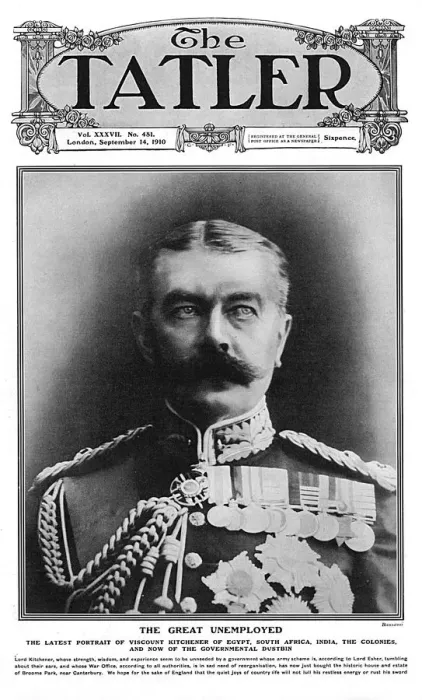 Framed Print : Tatler cover - Lord Kitchener unemployed in 1910 Framed Print : Tatler cover - Lord Kitchener unemployed in 1910