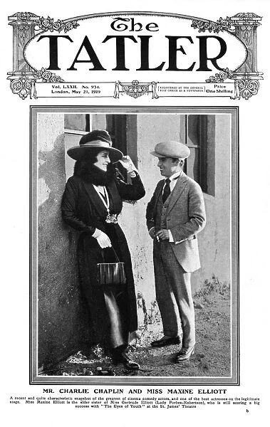 Tatler cover - Maxine Elliott & Charlie Chaplin