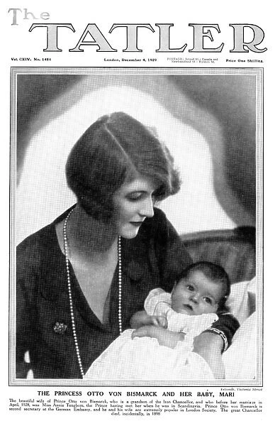 Tatler cover - Princess Otto von Bismarck & baby, Yevonde