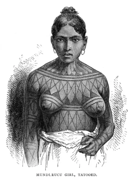 Framed Print : Tattooed Girl, Brazil Framed Print : Tattooed Girl, Brazil
