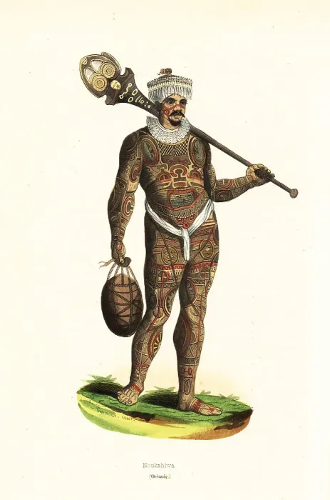 Framed Print : Tattooed warrior of Nuku Hiva, Marquesas Islands Framed Print : Tattooed warrior of Nuku Hiva, Marquesas Islands