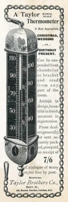 Framed Print : Taylor Thermometer / 1897 Framed Print : Taylor Thermometer / 1897