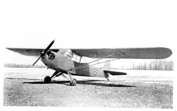 Framed Print : Taylorcraft O-57A Grasshopper 42-15074 Framed Print : Taylorcraft O-57A Grasshopper 42-15074