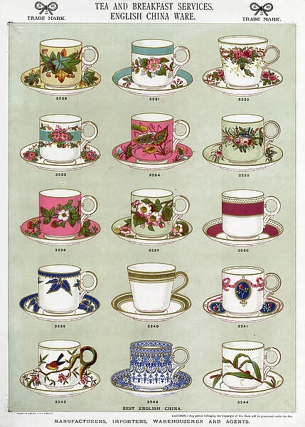 Tea and Breakfast Services, English China Ware, Plate 28