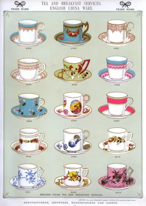 Framed Print : Tea and Breakfast Services, English China Ware, Plate 30 Framed Print : Tea and Breakfast Services, English China Ware, Plate 30