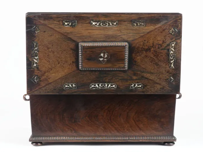 Framed Print : Tea caddy made from rosewood with mother-of-pearl inlays Framed Print : Tea caddy made from rosewood with mother-of-pearl inlays