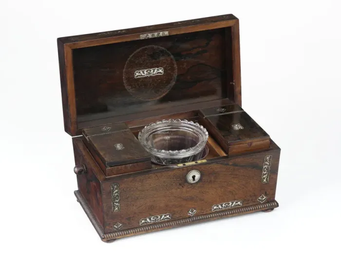 Framed Print : Tea caddy made from rosewood with mother-of-pearl inlays Framed Print : Tea caddy made from rosewood with mother-of-pearl inlays