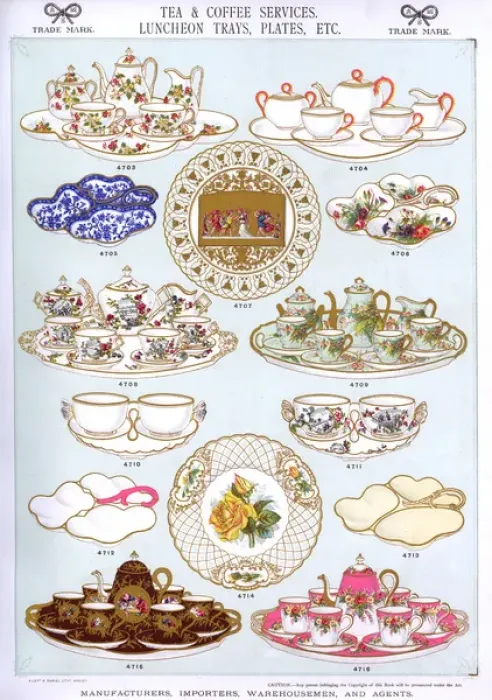 Framed Print : Tea and Coffee Services, Luncheon Trays, Plate 34 Framed Print : Tea and Coffee Services, Luncheon Trays, Plate 34