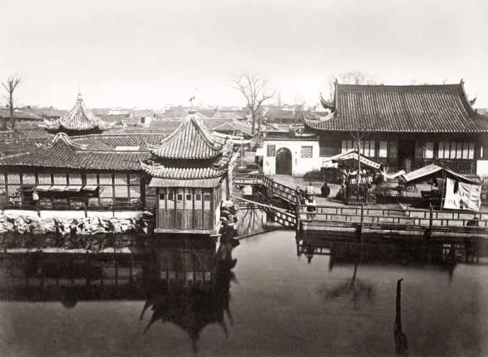 Framed Print : Tea house, Shanghai, China, c. 1880 s Framed Print : Tea house, Shanghai, China, c. 1880 s