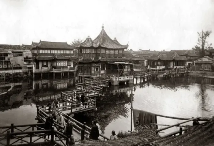 Framed Print : Tea House Shanghai, China, circa 1880s Framed Print : Tea House Shanghai, China, circa 1880s
