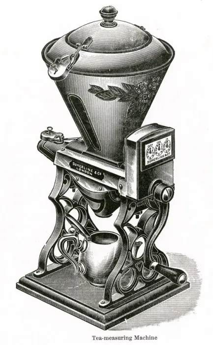 Framed Print : Tea measuring machine 1909 Framed Print : Tea measuring machine 1909
