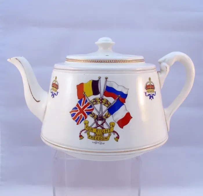 Framed Print : Teapot with Flags of the World - WWI era Framed Print : Teapot with Flags of the World - WWI era