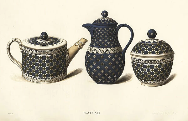 Teapot, sucrier and chocolate pot