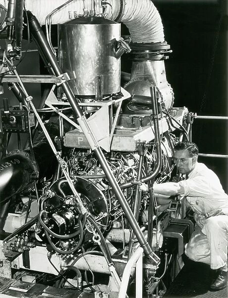 Technician with Napier Oryx engine