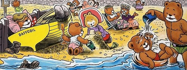 Teddy bears on the beach