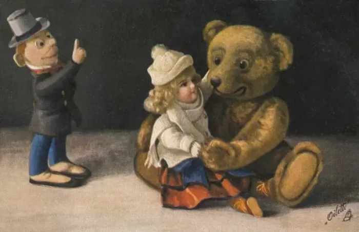 Framed Print : Teddy and Two Dolls Framed Print : Teddy and Two Dolls