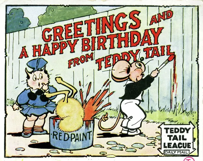 Framed Print : Teddy Tail League birthday card Framed Print : Teddy Tail League birthday card