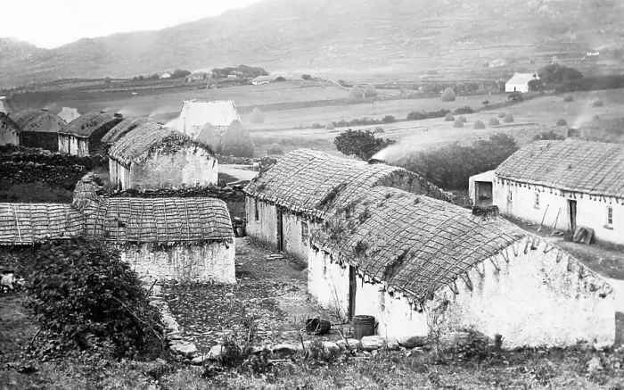 Framed Print : Teelin Village, Donegal, Ireland - Victorian period Framed Print : Teelin Village, Donegal, Ireland - Victorian period