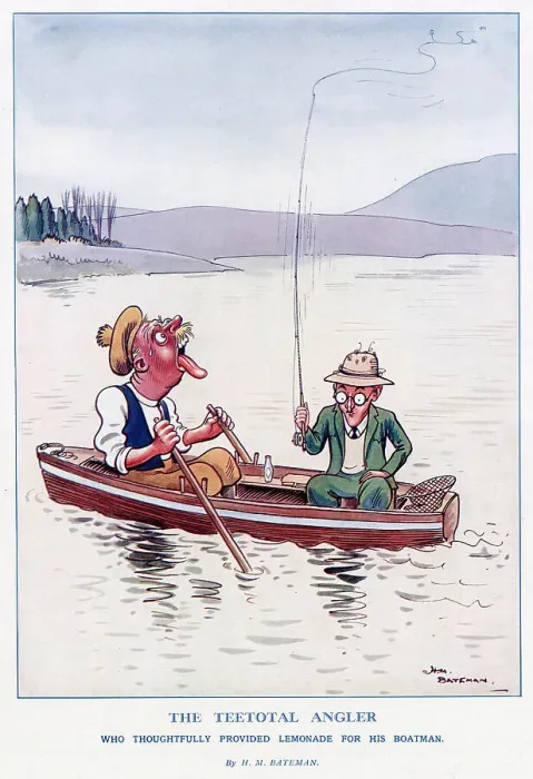 Framed Print : The Teetotal Angler, by H. M. Bateman Framed Print : The Teetotal Angler, by H. M. Bateman