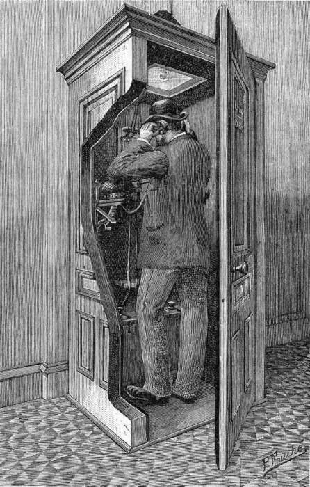 Framed Print : TELEPHONE BOX  /  C19TH