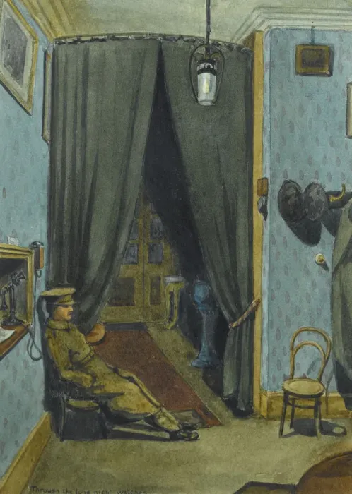 Framed Print : Telephone duty at White Horse Hotel, WW1 Framed Print : Telephone duty at White Horse Hotel, WW1