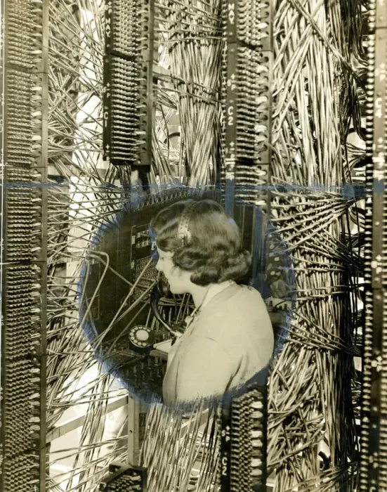 Framed Print : Telephone operator, Mayfair Exchange, London Framed Print : Telephone operator, Mayfair Exchange, London