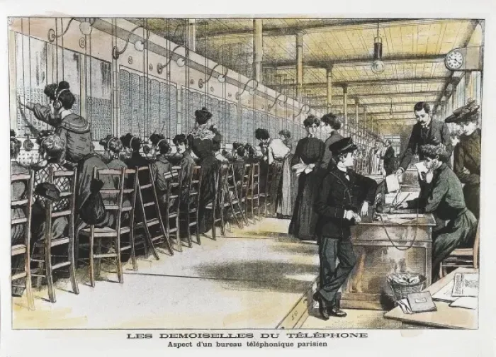Framed Print : The telephone women (1904). Picture of Le Petit Framed Print : The telephone women (1904). Picture of Le Petit