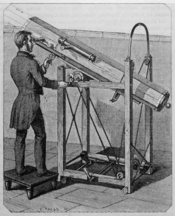 Framed Print : TELESCOPE. NEWTONIAN TELESCOPE as modified by Foucault Framed Print : TELESCOPE. NEWTONIAN TELESCOPE as modified by Foucault