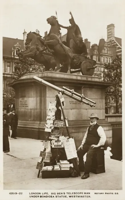 Framed Print : Telescope Man - Westminster Framed Print : Telescope Man - Westminster