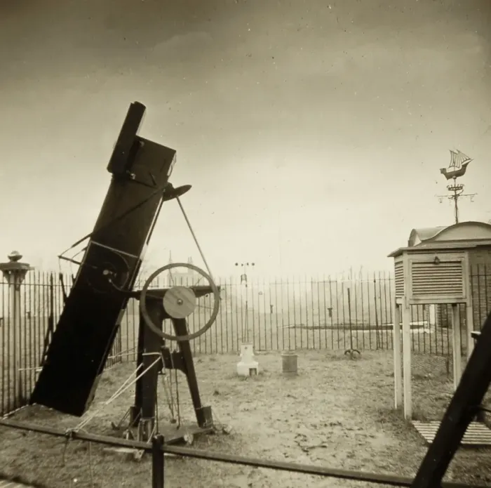 Framed Print : Telescope with Weather Station