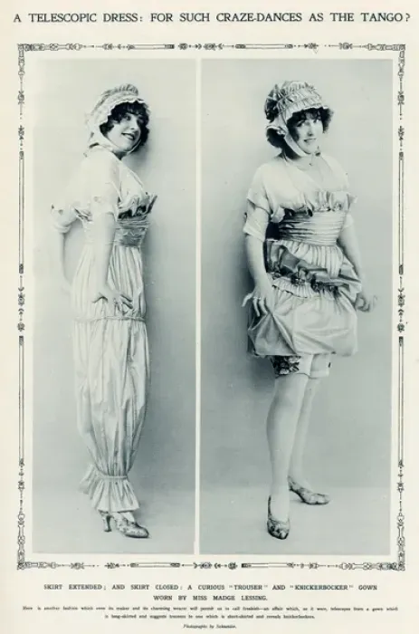 Framed Print : Telescopic dress for the tango 1914 Framed Print : Telescopic dress for the tango 1914