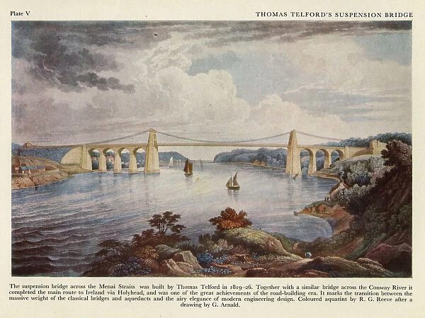 Telfords suspension bridge across the Menai Straits